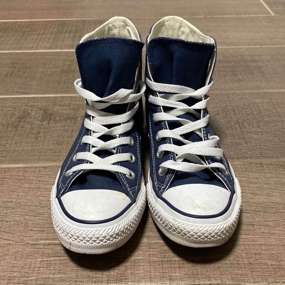 High Top Converse in Navy Blue